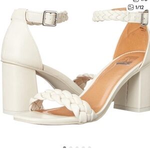 DV by Dolce Vita ivory Hassa braided ankle strap sandals heels 10